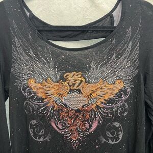 EUC unique Harley-Davidson tunic top.